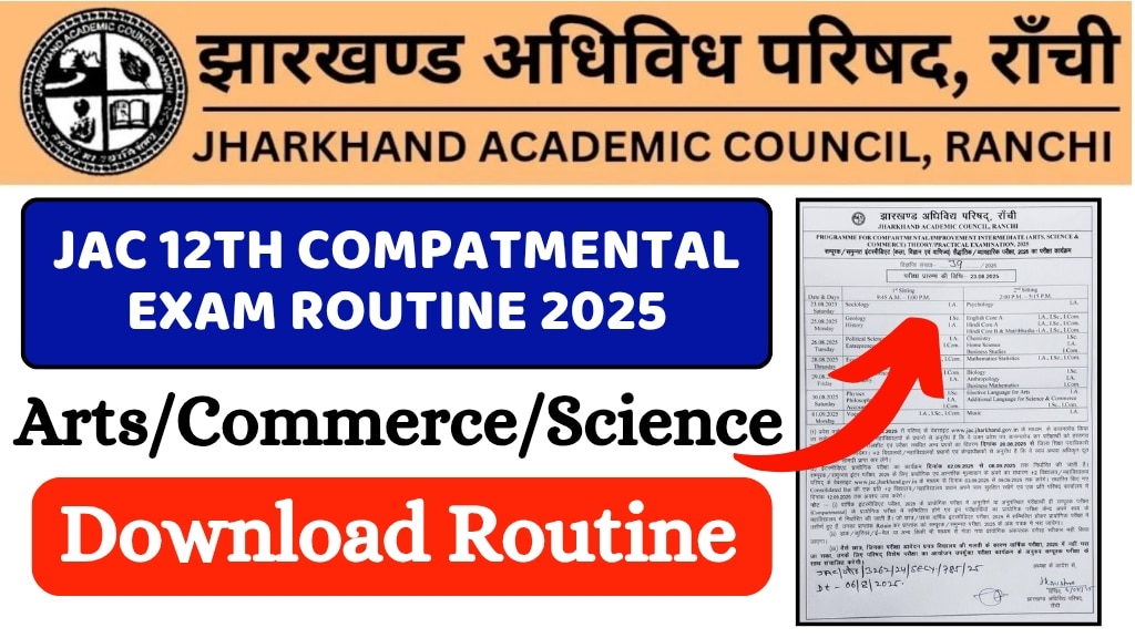 JAC 12th Compartmental Exam Routine 2025